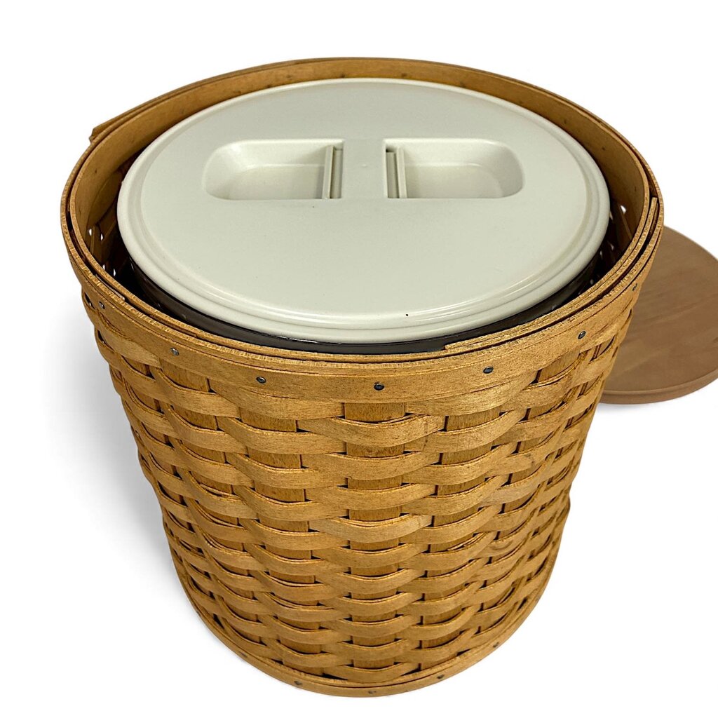 Woven Canister Basket w/ Maple Lid
