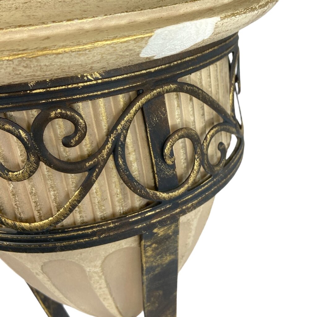 Stone Table Lamp w/ Metal Pedestal