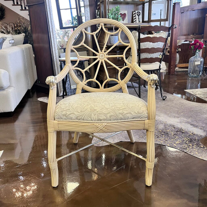 Orig Price $10500 - Round Glass Dining Table w/ 6 Chairs