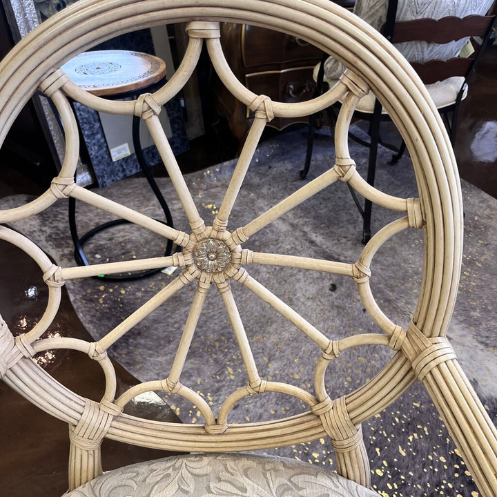 Orig Price $10500 - Round Glass Dining Table w/ 6 Chairs