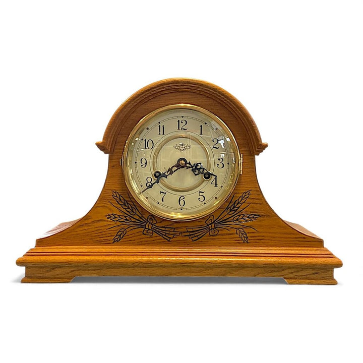 Mantle Clock w/ Carved Wood Case - Works