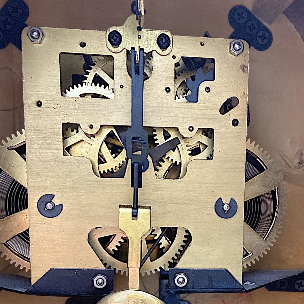 Mantle Clock w/ Carved Wood Case - Works