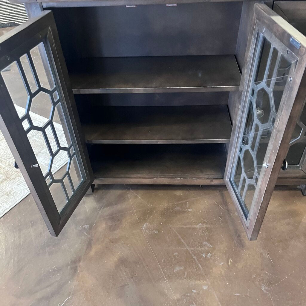 Orig Price $650 - Console w/ Glass Doors