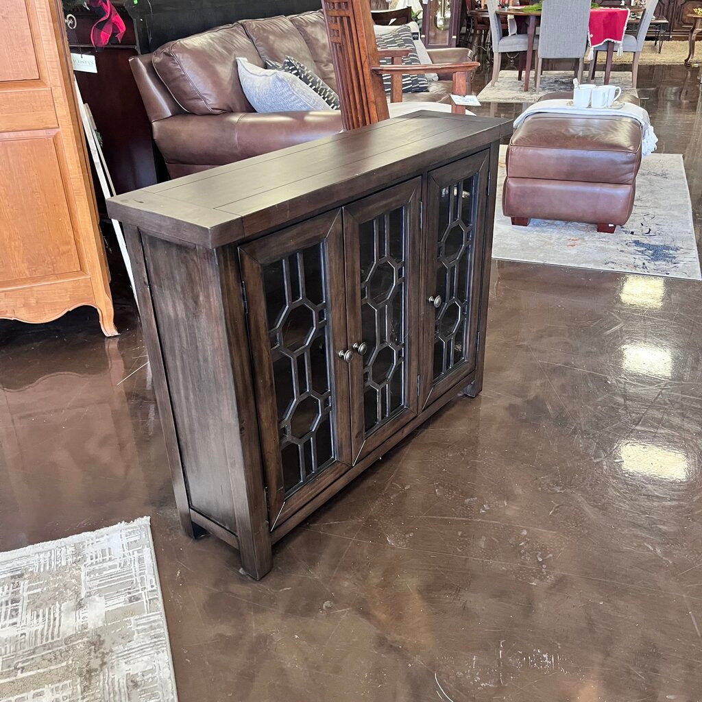 Orig Price $650 - Console w/ Glass Doors