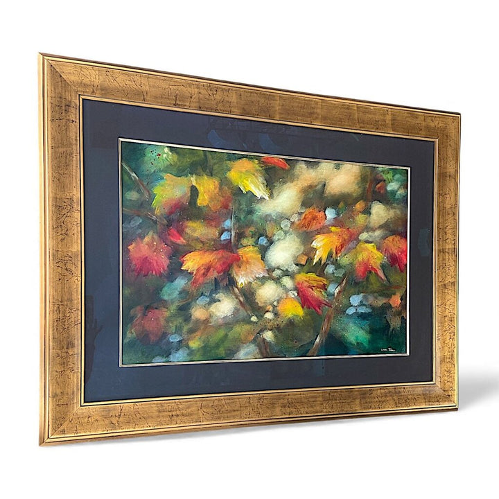Framed Abstract Leaves Artwork