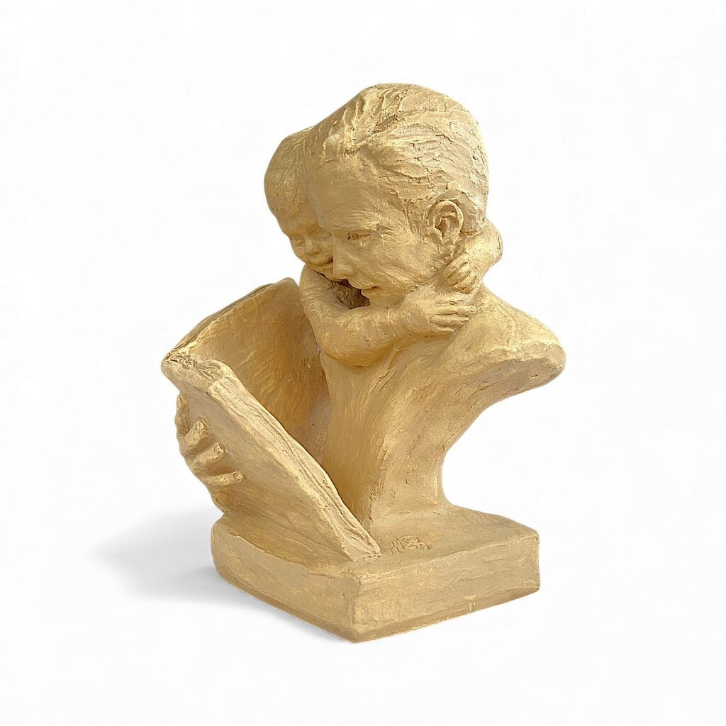 Bust of Father & Child Reading