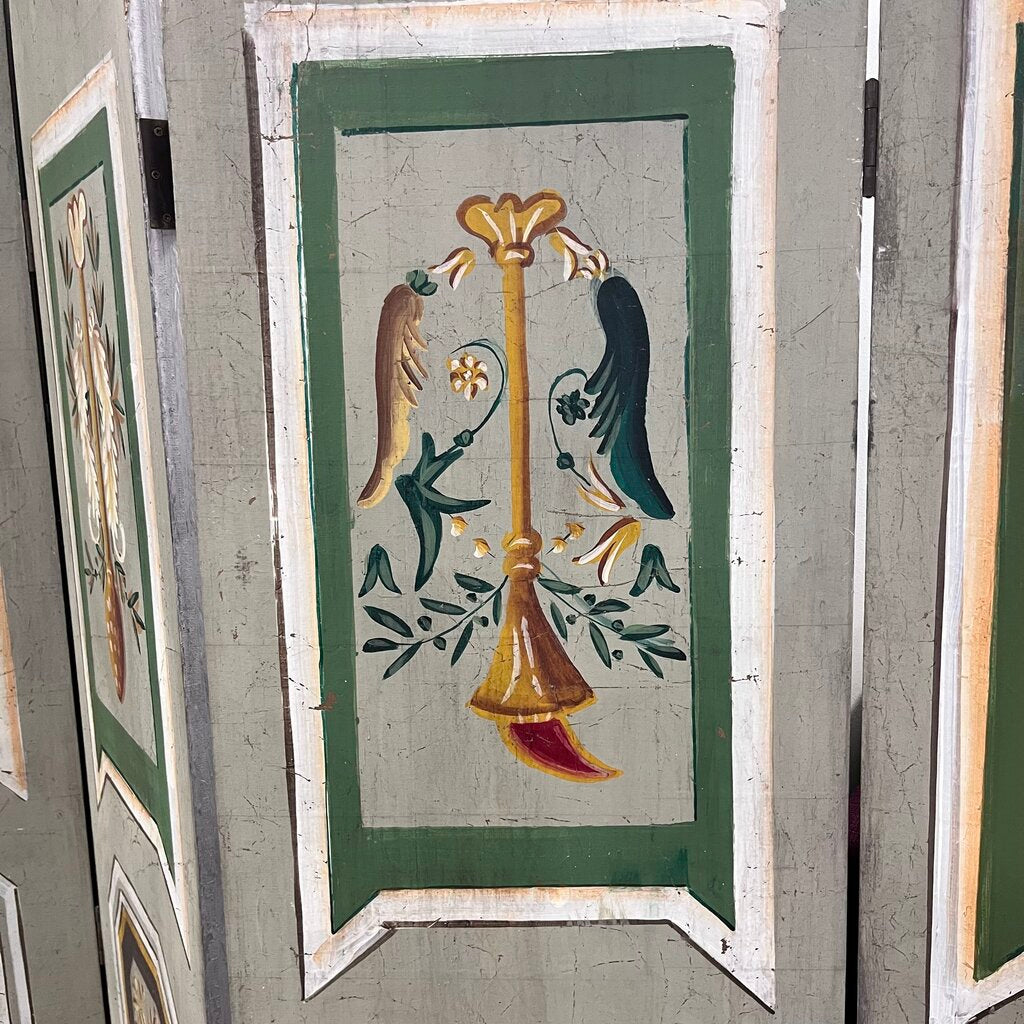 Vintage Trompe l'Oeil Four Panel Screen