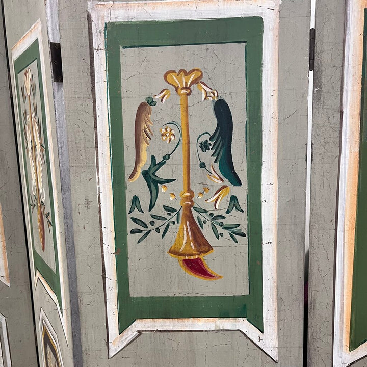 Vintage Trompe l'Oeil Four Panel Screen