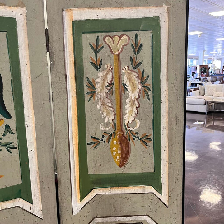 Vintage Trompe l'Oeil Four Panel Screen
