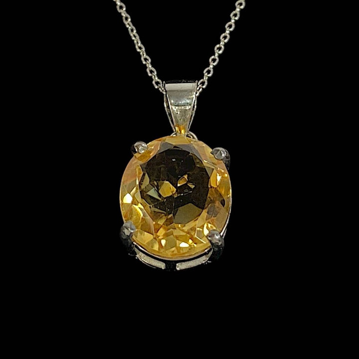 Breathless Citrine Necklace w/ Extra Sterling Silver Chain - Box Available
