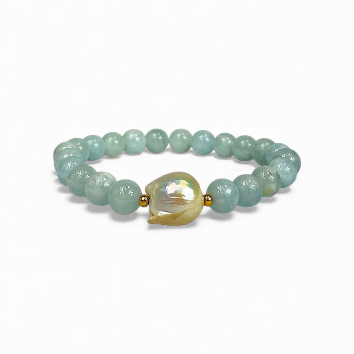 Aquatic Bead Bracelet - Aquamarine & Pearl