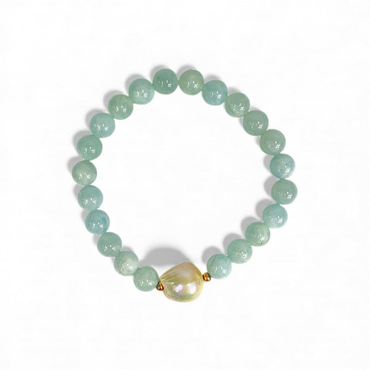 Aquatic Bead Bracelet - Aquamarine & Pearl
