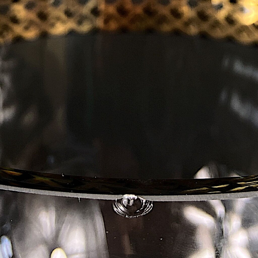 Footed Blown Glass Vase w/ Decorative Rim