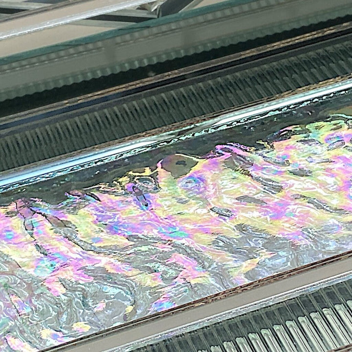 Orig. Price $1,100 - Stained Glass & Mirrored City Skyline 3D Wall Art