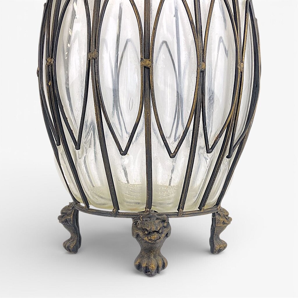 Iron Framed Glass Floor Vase