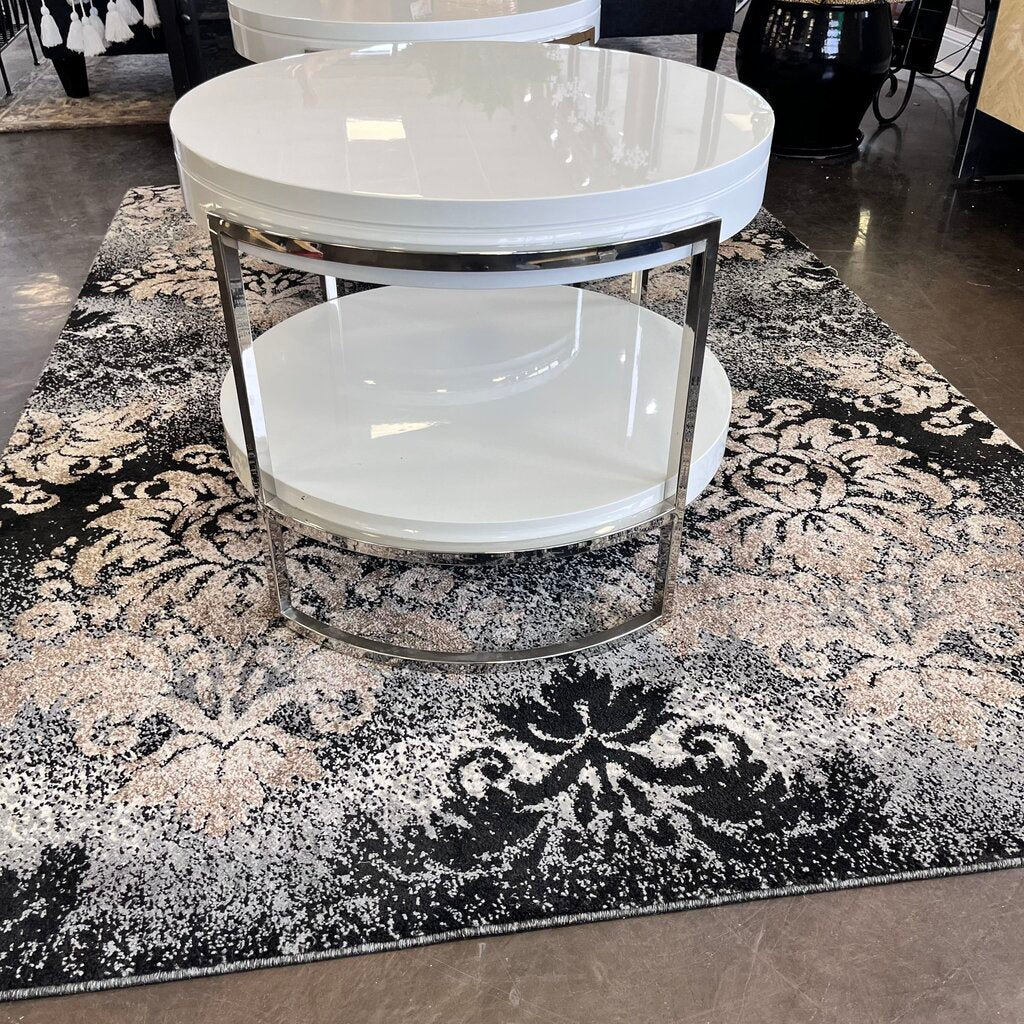 Orig Price $1750 - Chrome & Lacquered End Table - Acosta's Home