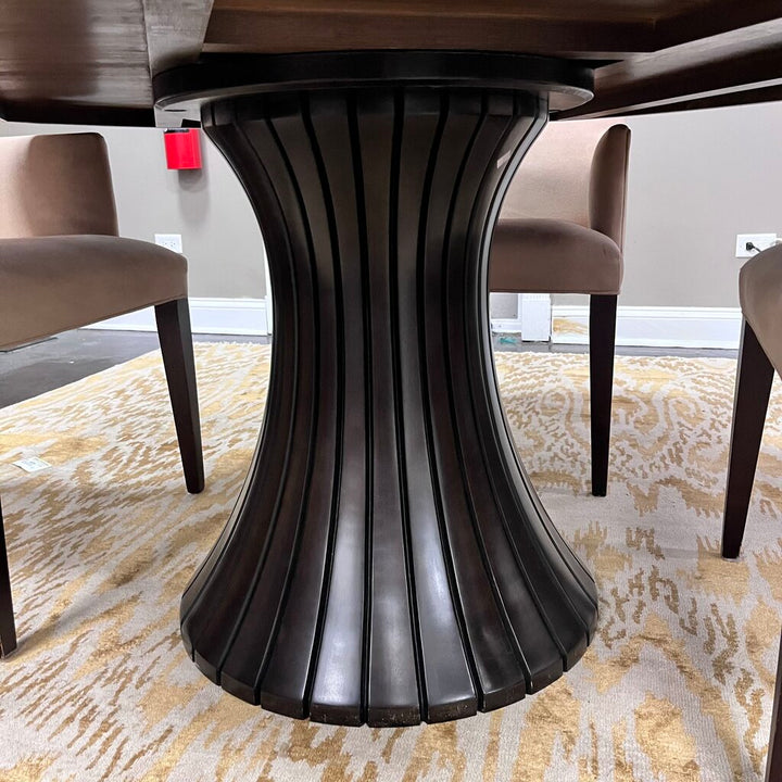 Orig Price $6205 - Dining Table w/ Protective Glass Top & 4 Chairs - Acosta's Home