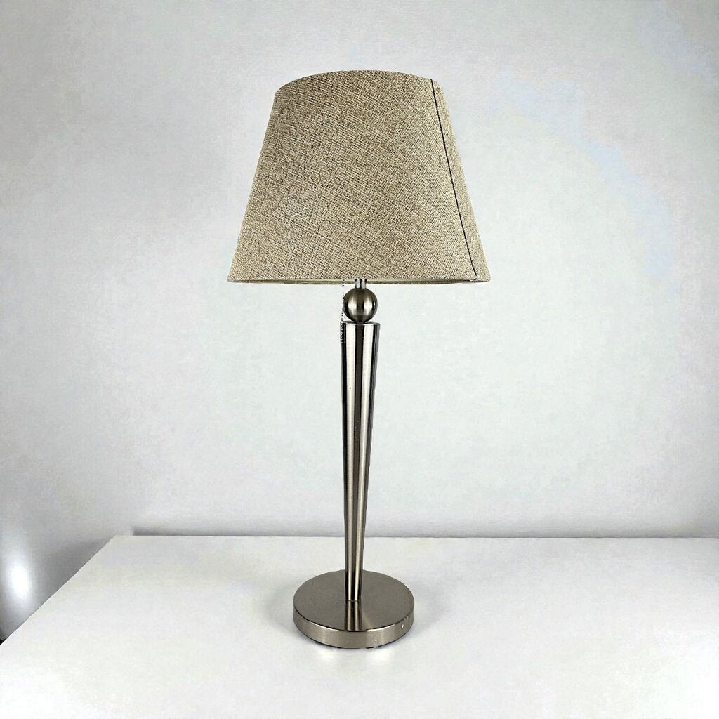 Metal Table Lamp w/ Canvas Shade - Acosta's Home