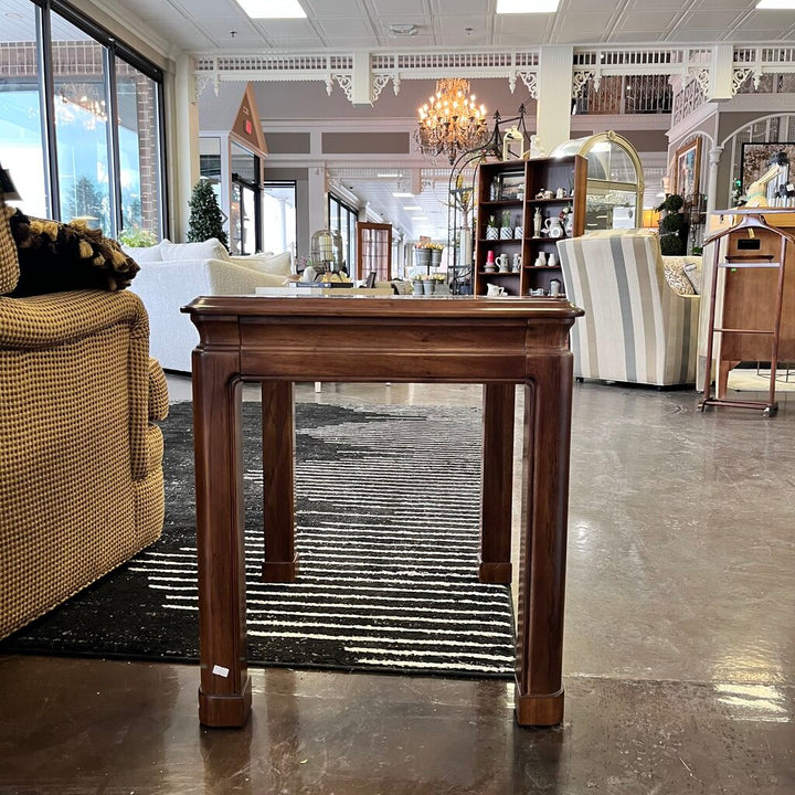 Side Table w/ Glass Insert - Acosta's Home