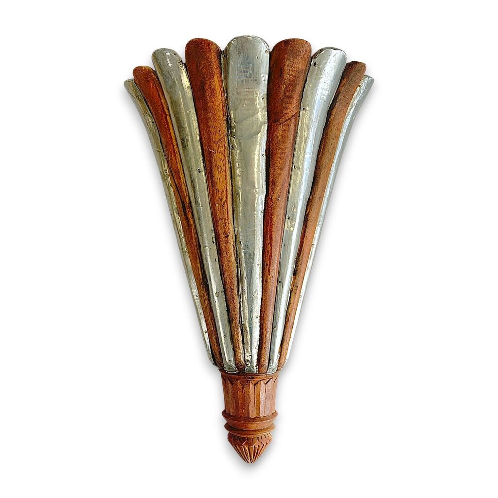 Metal & Wood Fluted Wall Pocket - Acosta's Home