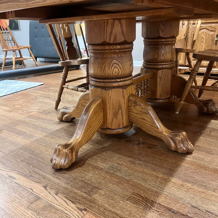 Orig Price $3500 - Amish Dining Set w/ 6 Chairs & 3 Leaves - Acosta's Home