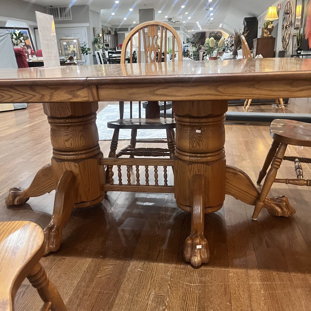 Orig Price $3500 - Amish Dining Set w/ 6 Chairs & 3 Leaves - Acosta's Home