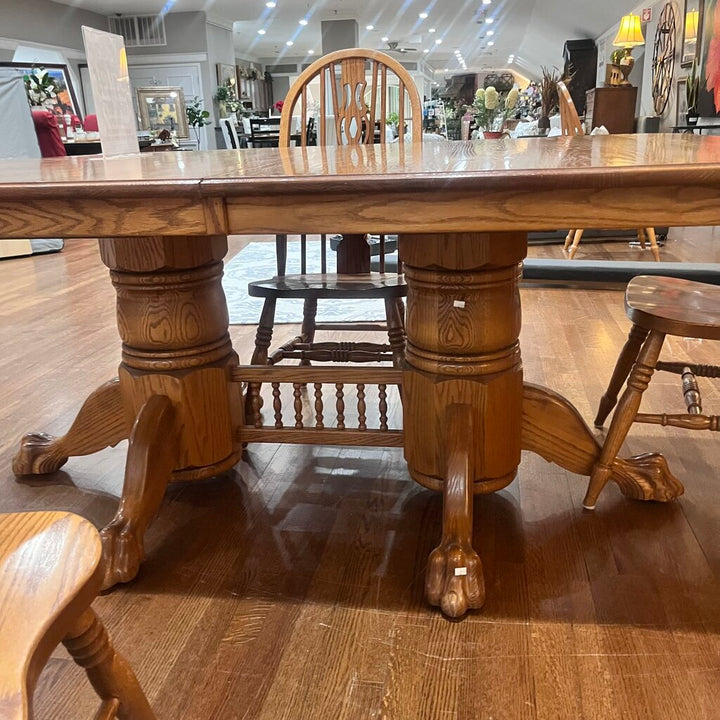 Orig Price $3500 - Amish Dining Set w/ 6 Chairs & 3 Leaves - Acosta's Home