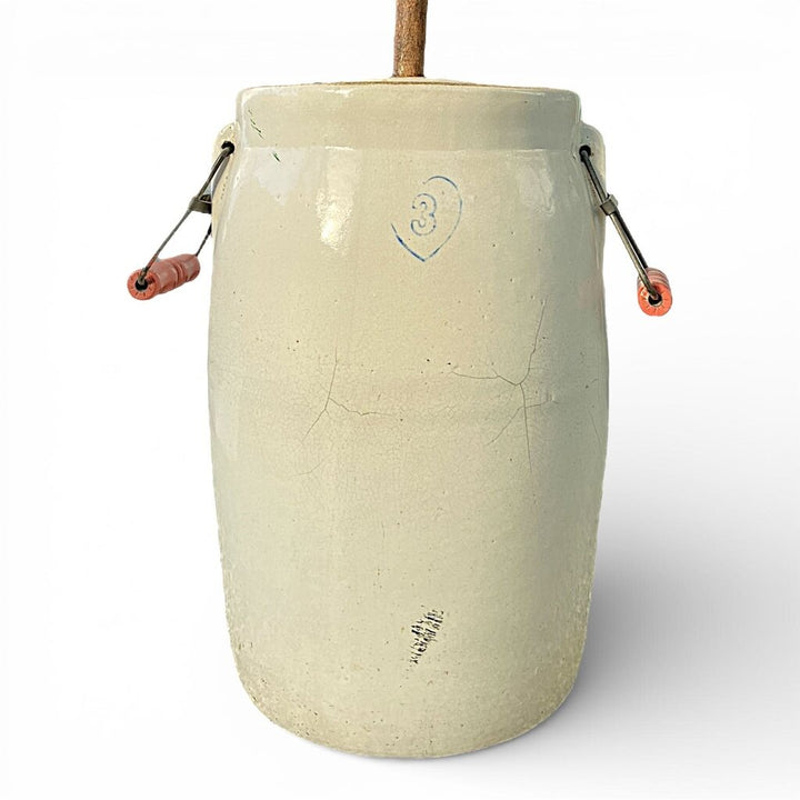 Antique 3 Gallon Stoneware Butter Churn