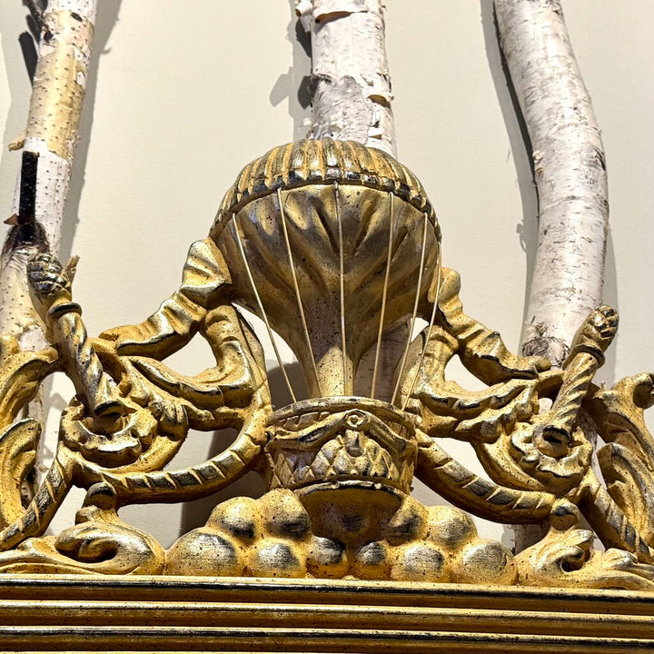Italian Carved Giltwood French Empire Style Balloon Wall Mirror