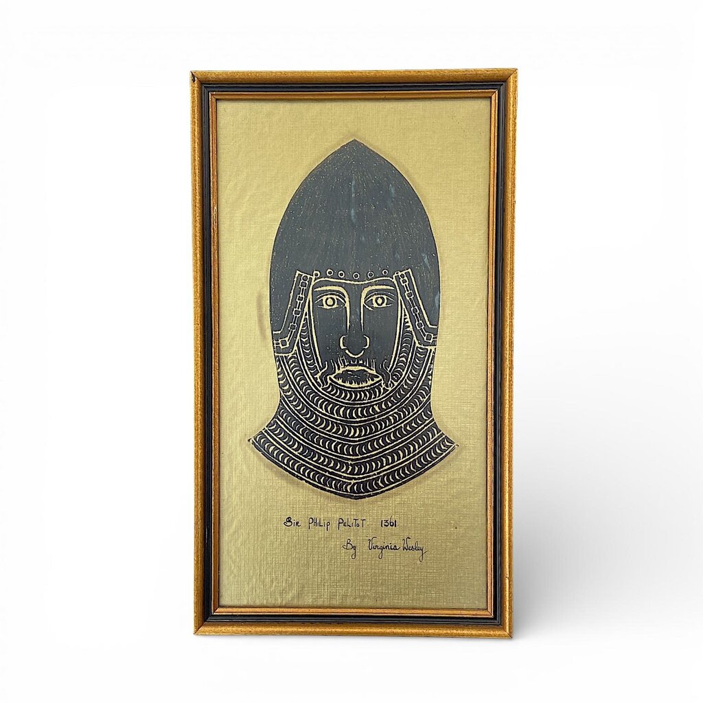 Framed Brass Rubbing Artwork of Sir Philip Pelitot - Acosta's Home
