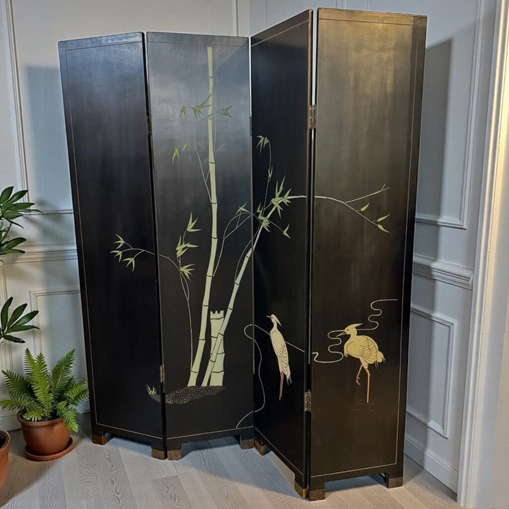 4 Panel Asian Inspired Reversible Room Divider - Acosta's Home