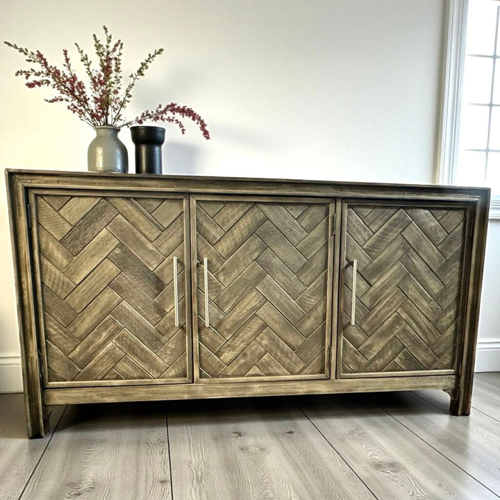(BRAND NEW) Gramercy 3 Door Chevron Cabinet