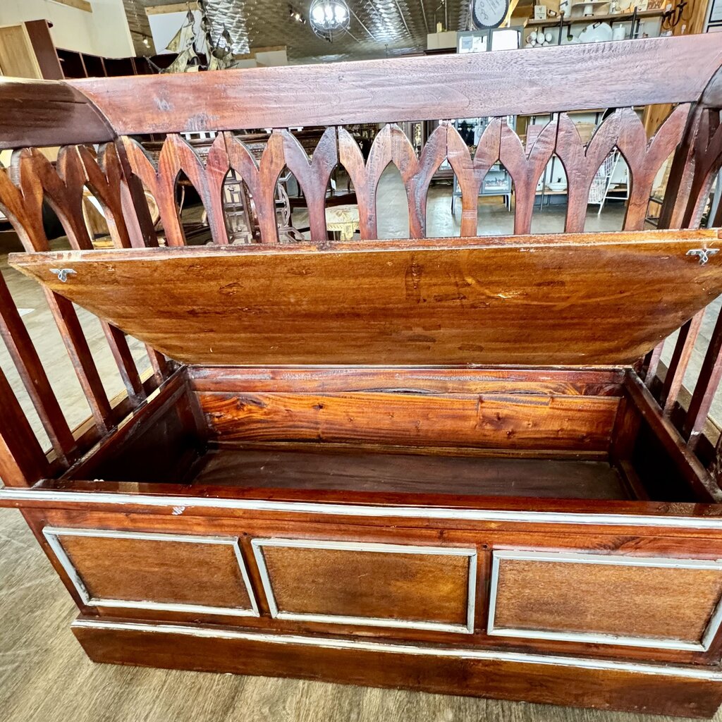 Cathedral Bench with Storage - Acosta's Home