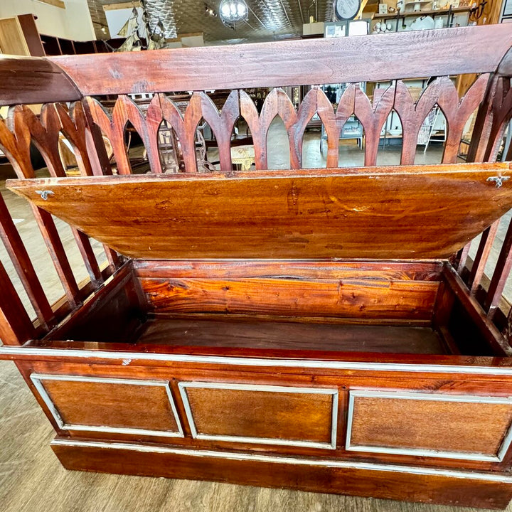 Cathedral Bench with Storage - Acosta's Home