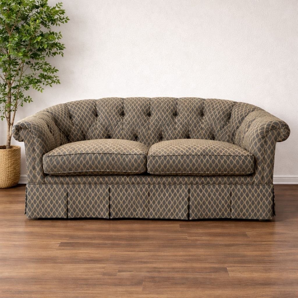 Custom Curved Tufted Back Sofa - Acosta's Home