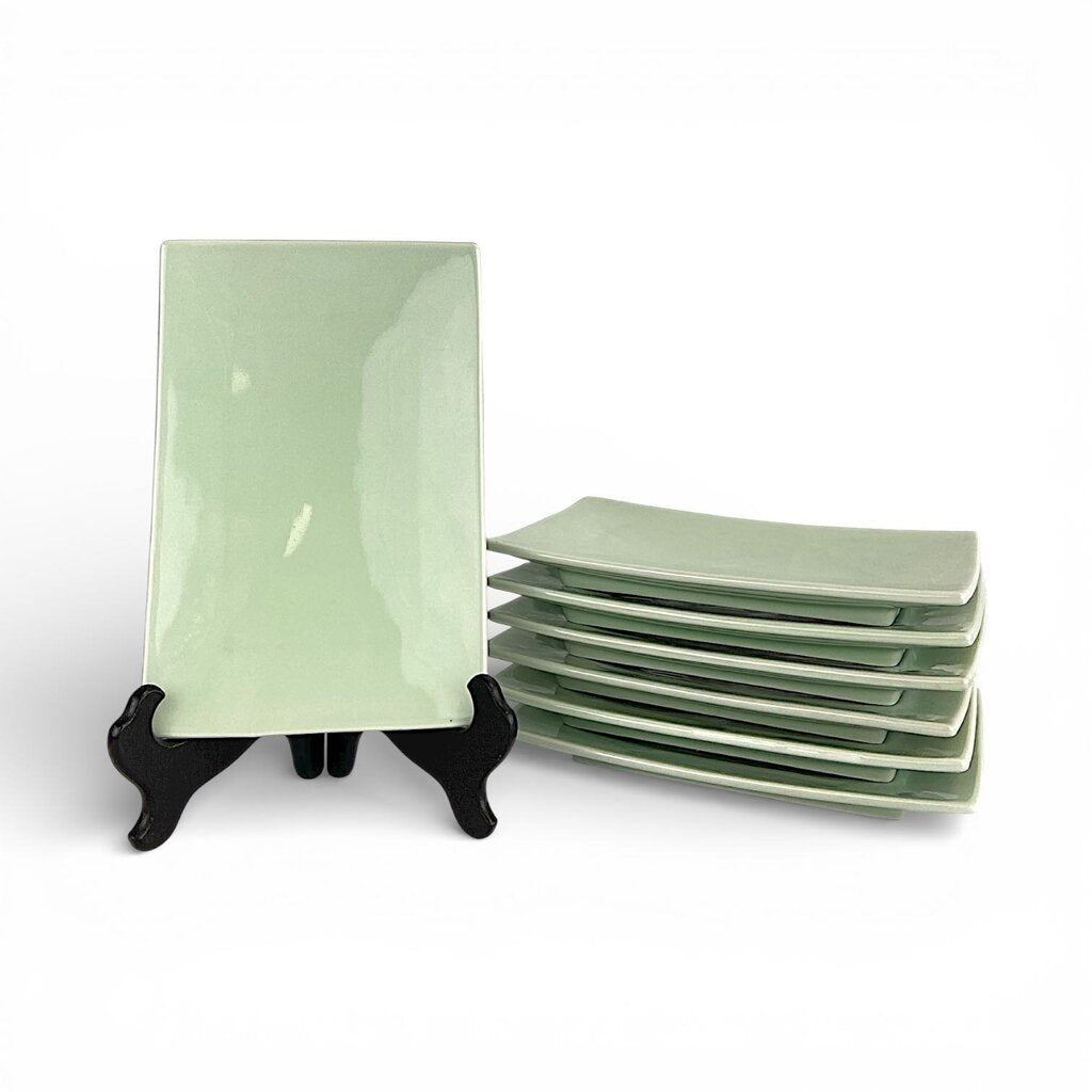 Set of 7 Footed Sushi Plates - Acosta's Home
