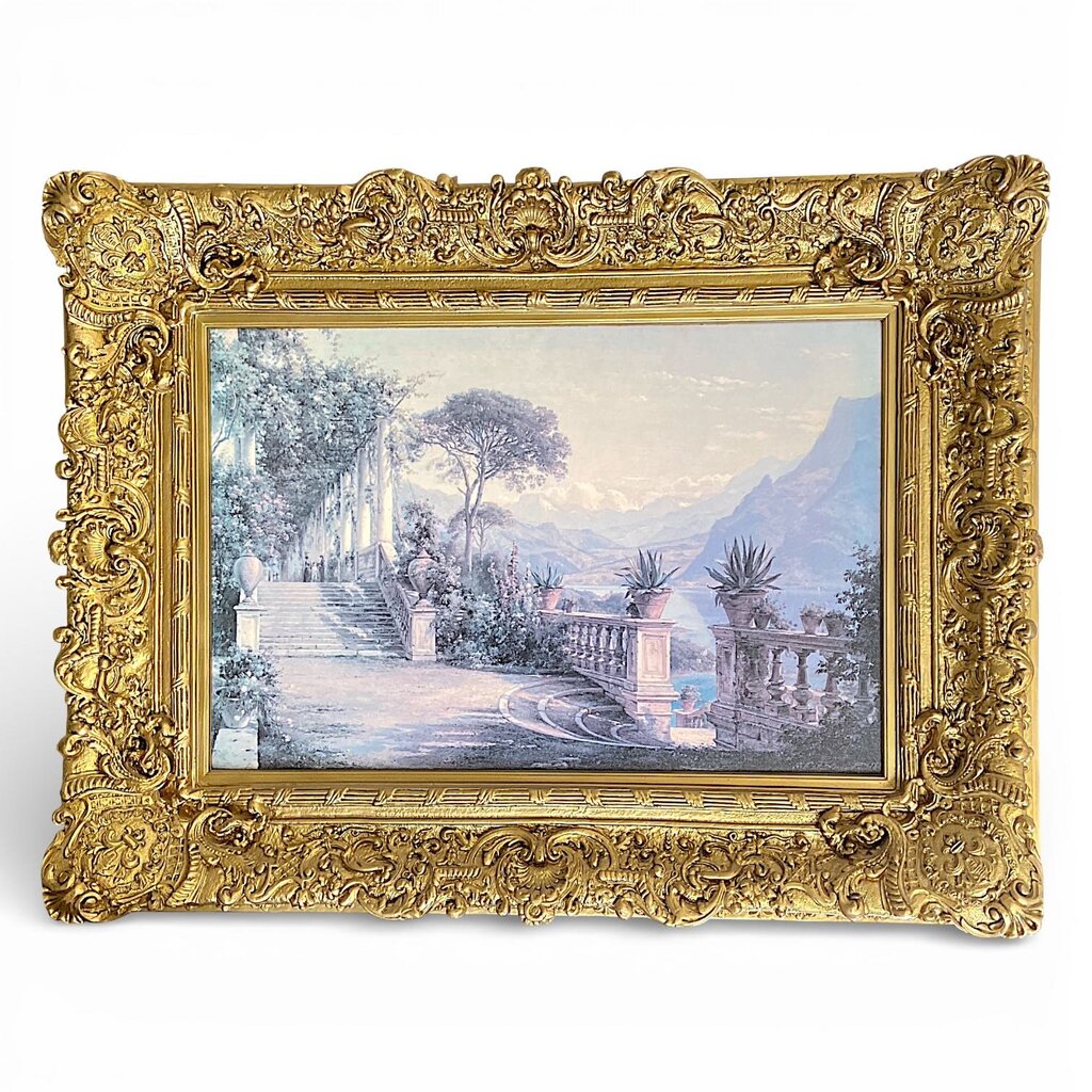Amalfi Coast Landscape Artwork in Ornate Gilded Frame - Acosta's Home