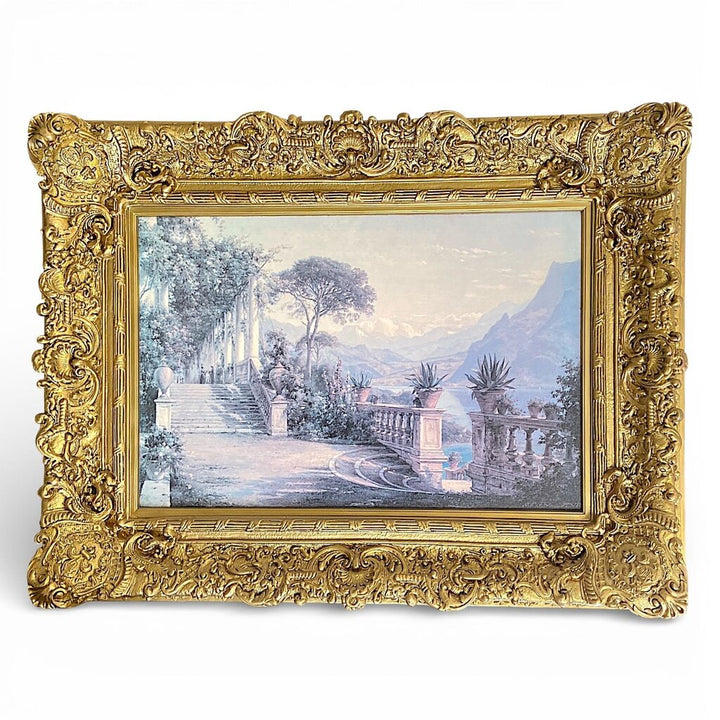 Amalfi Coast Landscape Artwork in Ornate Gilded Frame - Acosta's Home