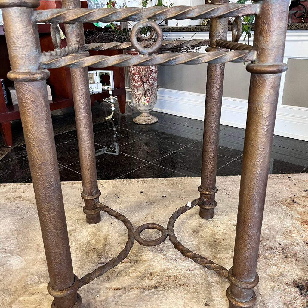 Orig Price $750 - Glass Top Wrought Iron Dining Table - Acosta's Home