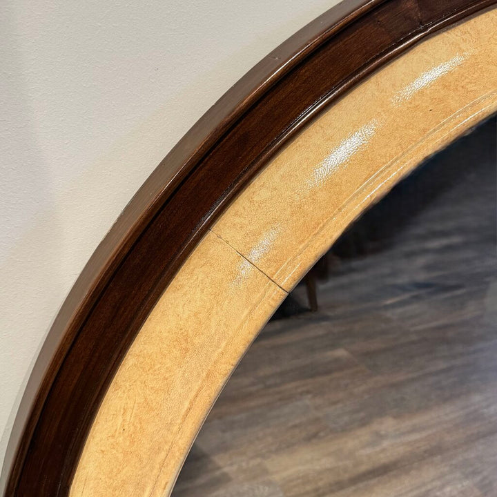 Large Wooden Round Framed Mirror - Acosta's Home