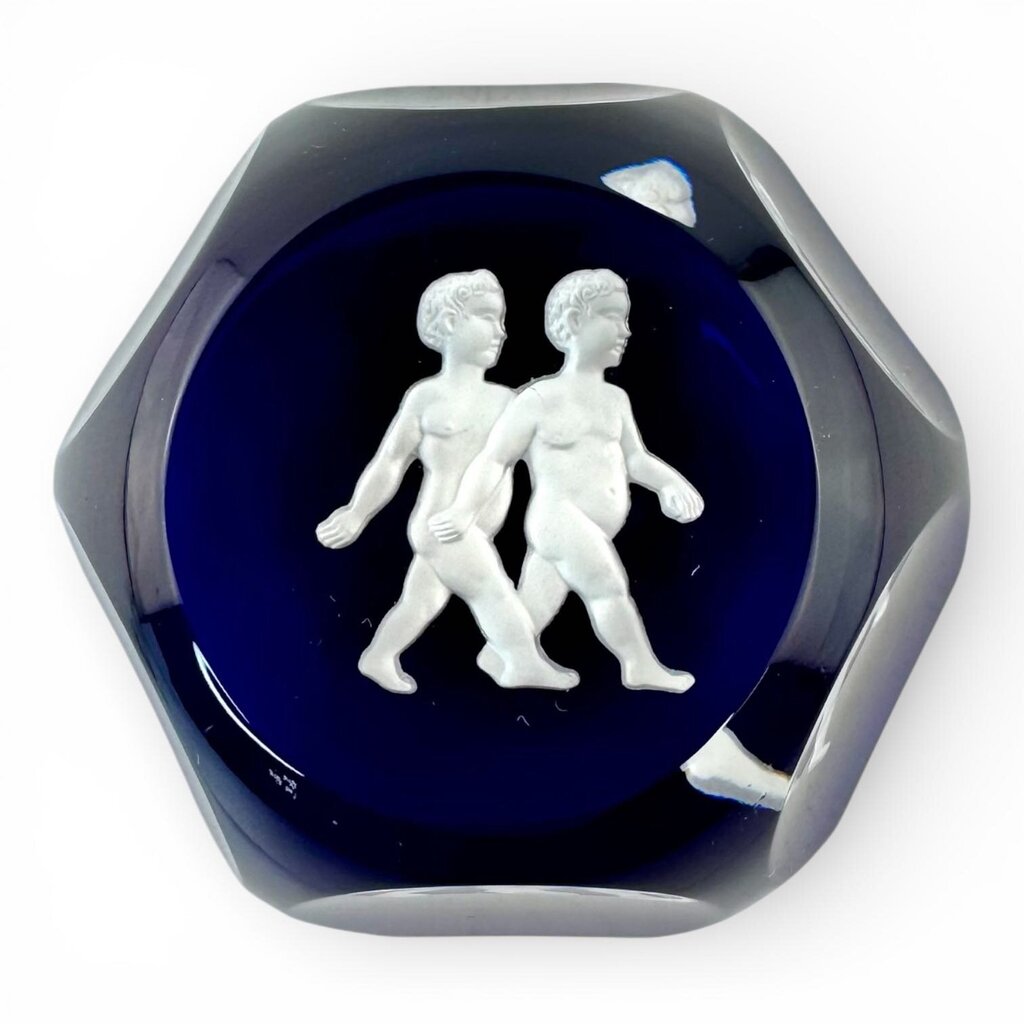 Crystal "Gemini Twins " Zodiac Paperweight - Acosta's Home