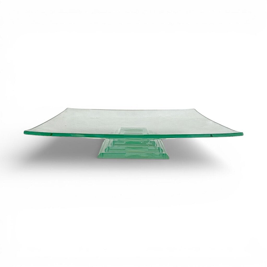 Geometric Raised Glass Square Plate - Acosta's Home
