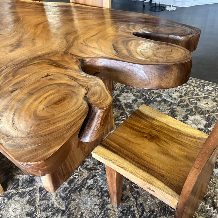 Live Edge Dining Table w/ 6 Chairs - Acosta's Home