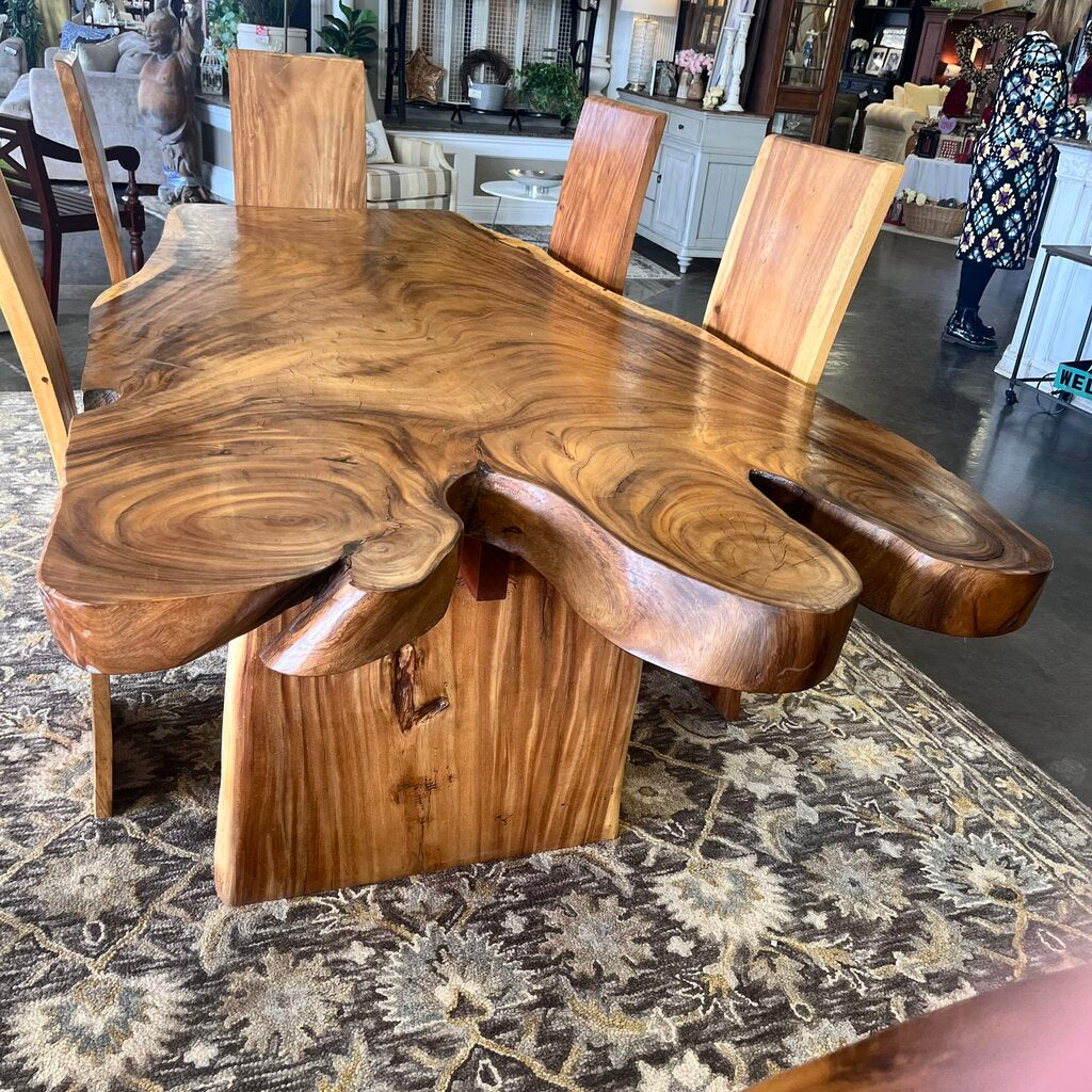 Live Edge Dining Table w/ 6 Chairs - Acosta's Home