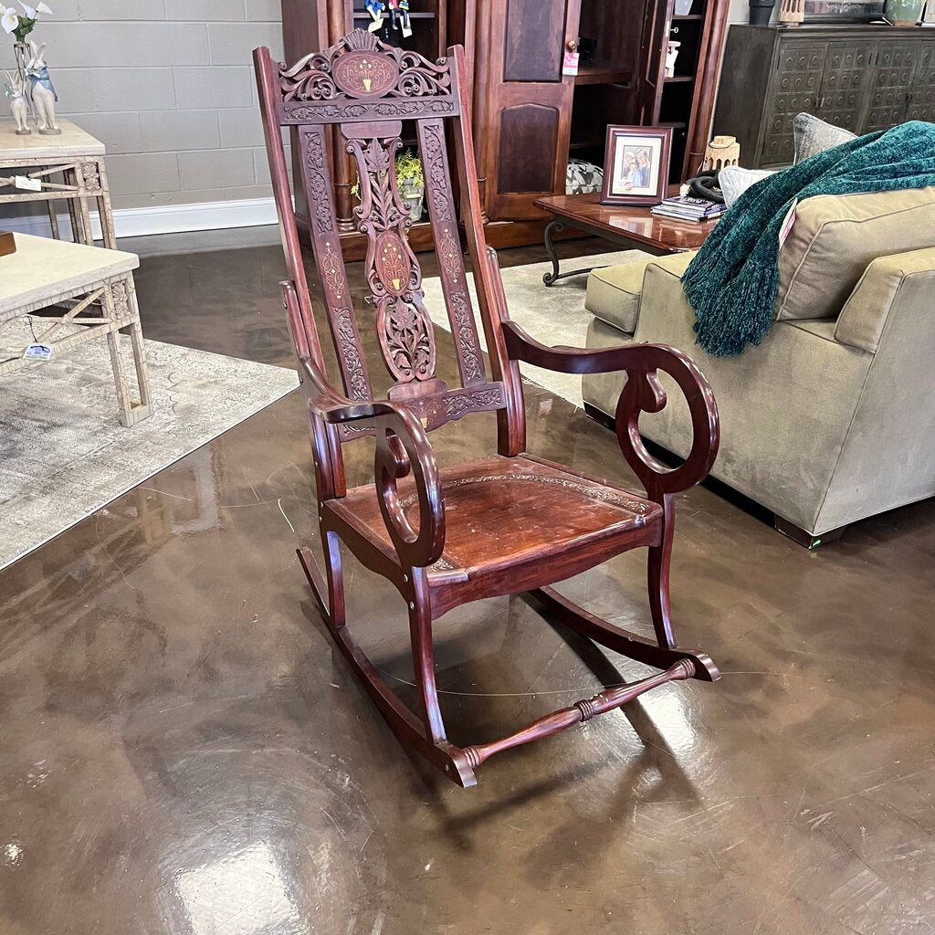 Carved Rocking Chair - Acosta's Home