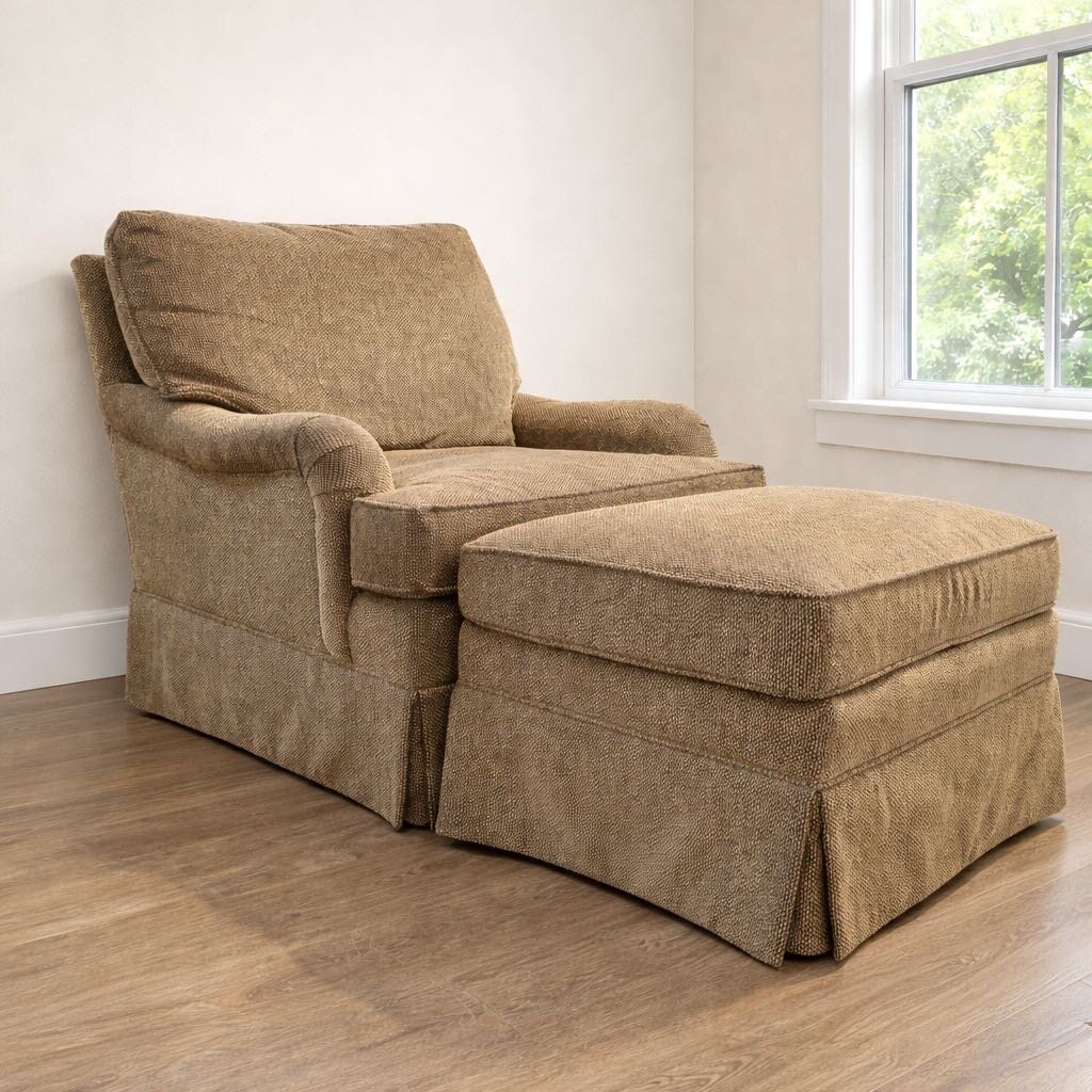 Orig. Price $2560 - Chair with Ottoman and Accent Pillow - Acosta's Home