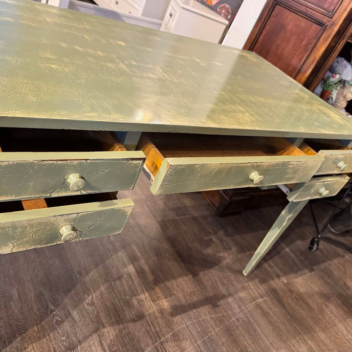 Intentionally Distressed 5 Drawer Writing Desk - Acosta's Home
