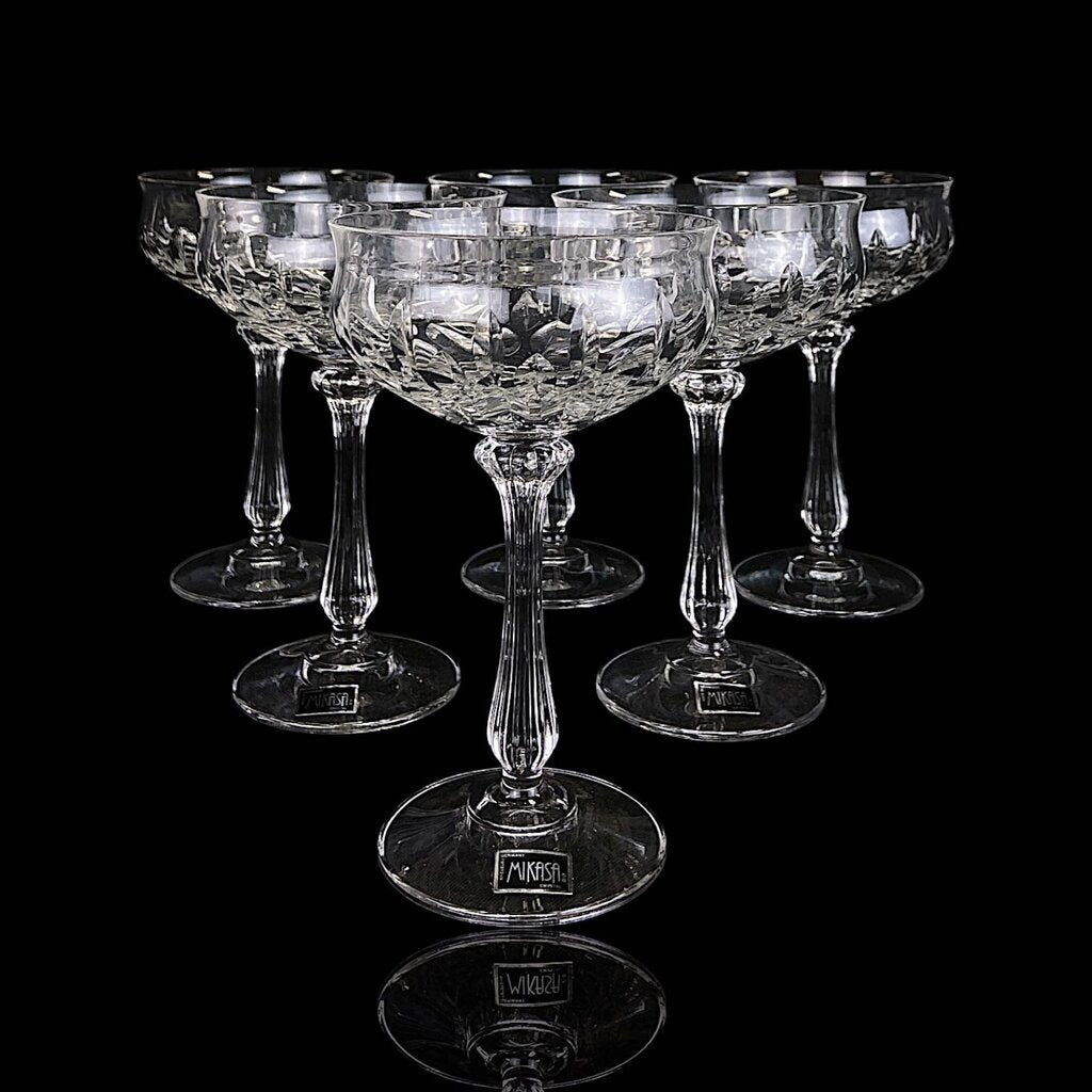 Set of 6 Cut Crystal Sherbert Glasses - Normandy - Acosta's Home