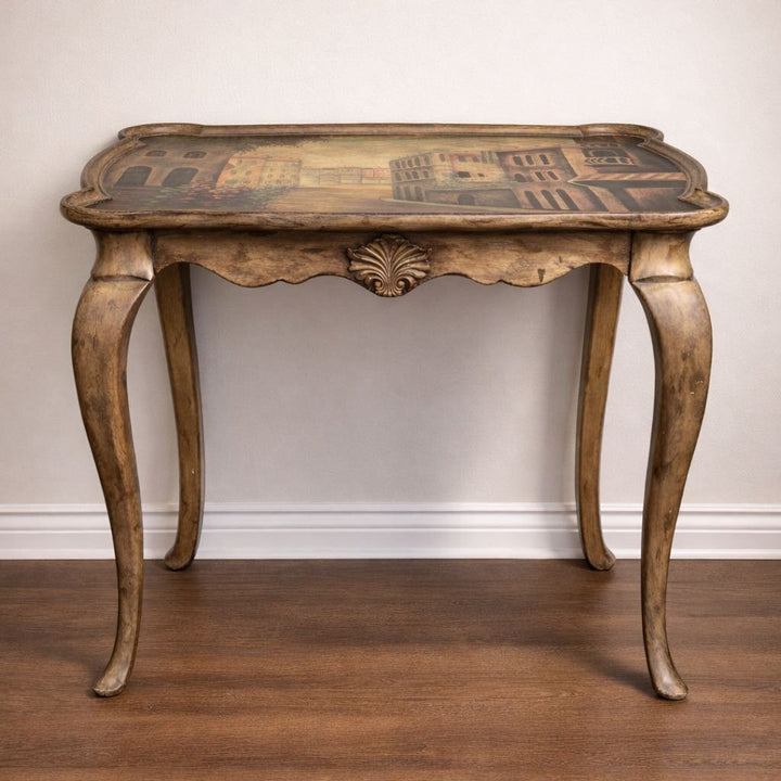 Italian Painted Tray Style Accent Table - Acosta's Home