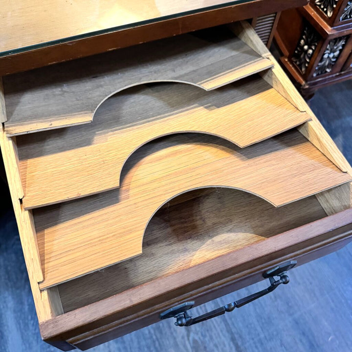 Vintage Wood Double Pedestal Desk - Acosta's Home